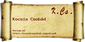 Kocsis Csobád névjegykártya