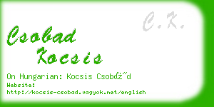csobad kocsis business card